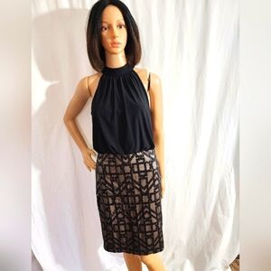 Elegant Black and Gold Women's Dress